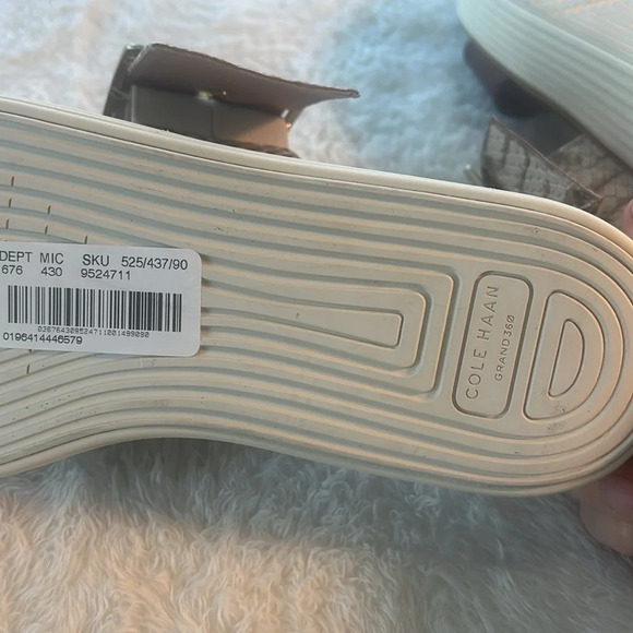 NWT Cole Haan Sz 7.5 Sand Dollar Snake Print Leather Grand Platform Sandals - Picture 16 of 16